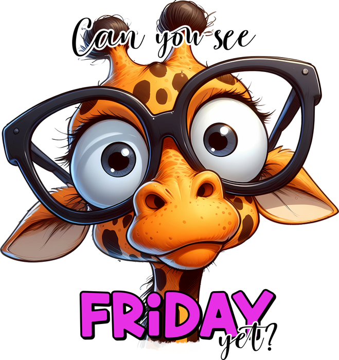 Motivtransfer 5486 Lustige Giraffe can you see Friday