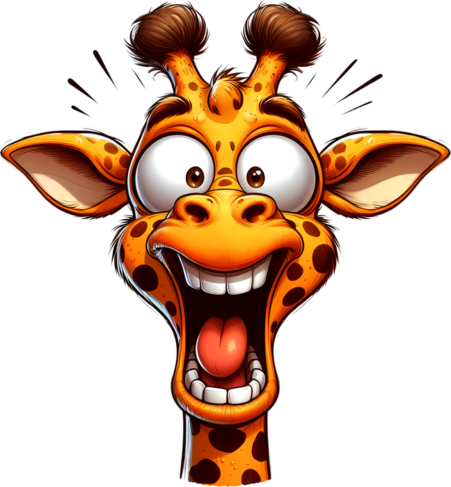 Motivtransfer 5489 Lustige Giraffe erschreckt sich