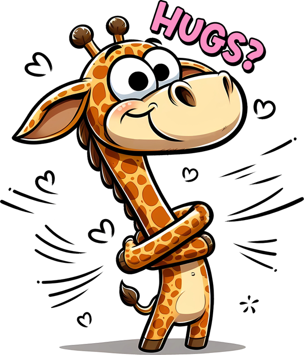 Motivtransfer 5490 Lustige Giraffe Hugs