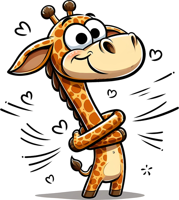 Motivtransfer 5491 Lustige Giraffe umarmt sich