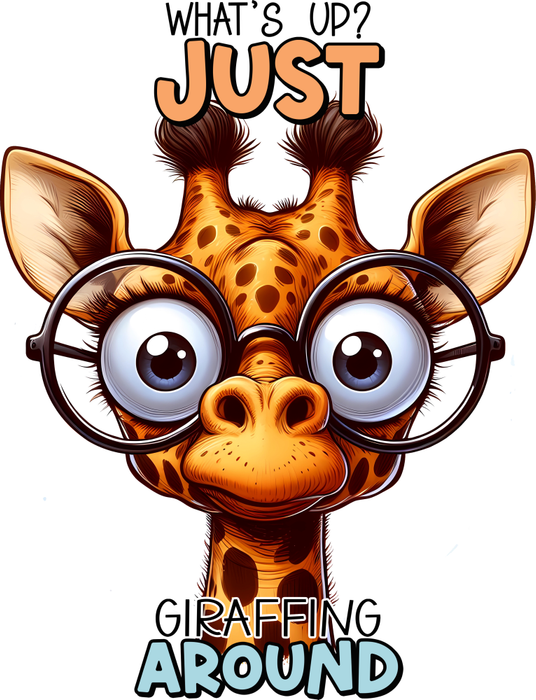 Motivtransfer 5496 Lustige Giraffe whats up just