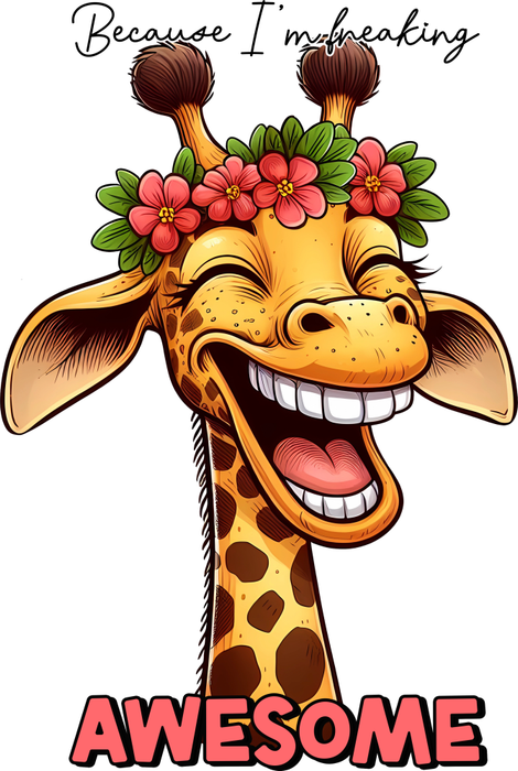 Motivtransfer 5498 Lustige Giraffe Beacus im freaking