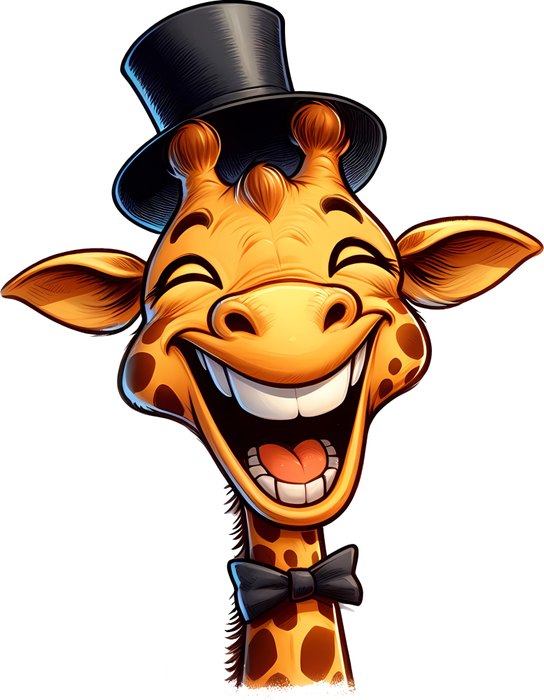 Motivtransfer 5501 Lustige Giraffe mit Zylinder