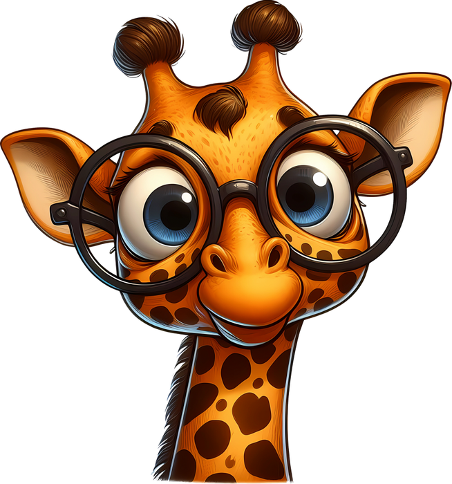 Motivtransfer 5507 Lustige Giraffe mit Brille