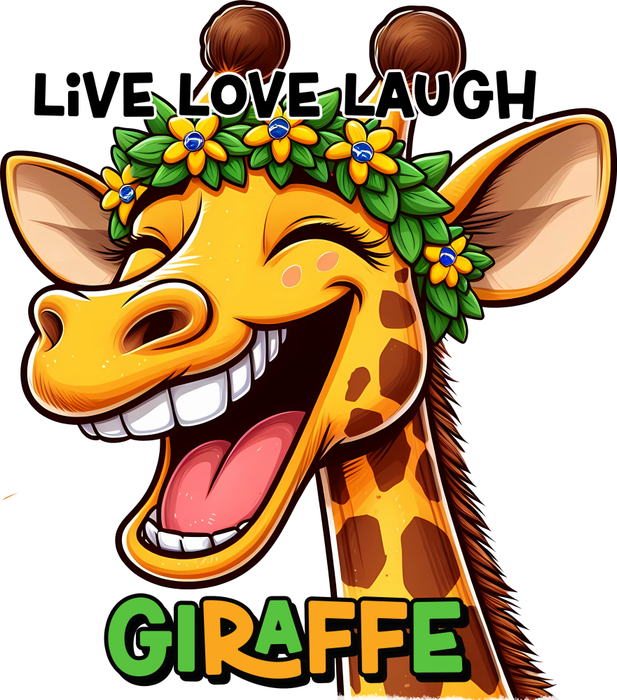 Motivtransfer 5518 Lustige Giraffe live love laugh