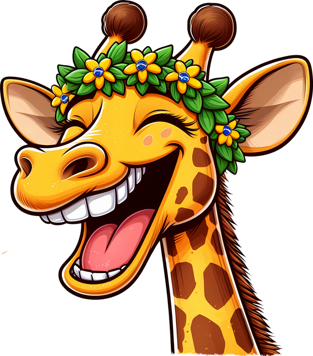 Motivtransfer 5519 Lustige Giraffe lacht