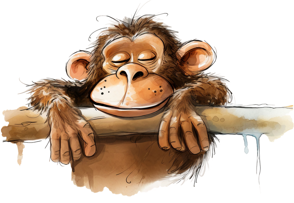 Motivtransfer 5525 Lustiger Affe hängt am Ast