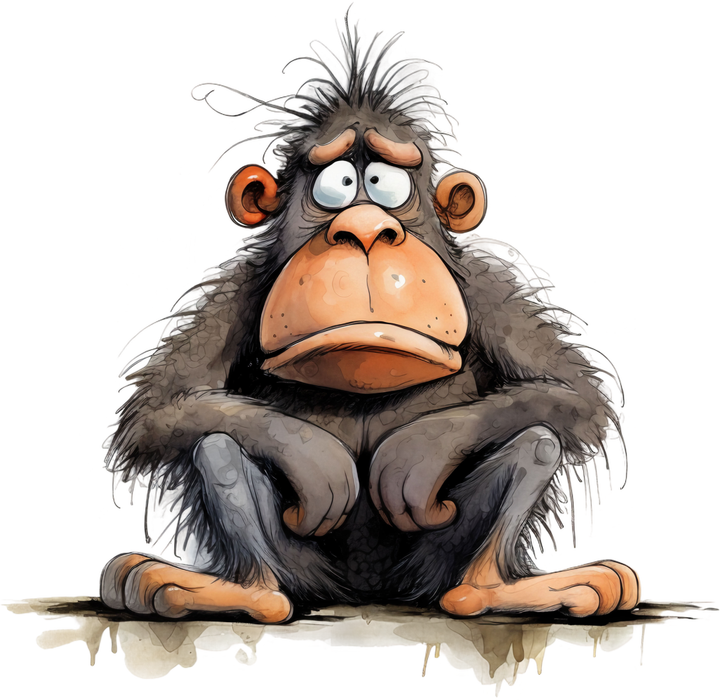 Motivtransfer 5526 Lustiger Affe traurig