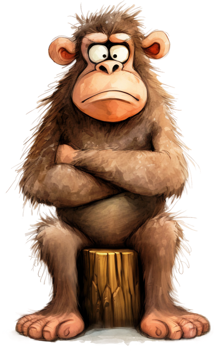 Motivtransfer 5527 Lustiger Affe auf Stamm