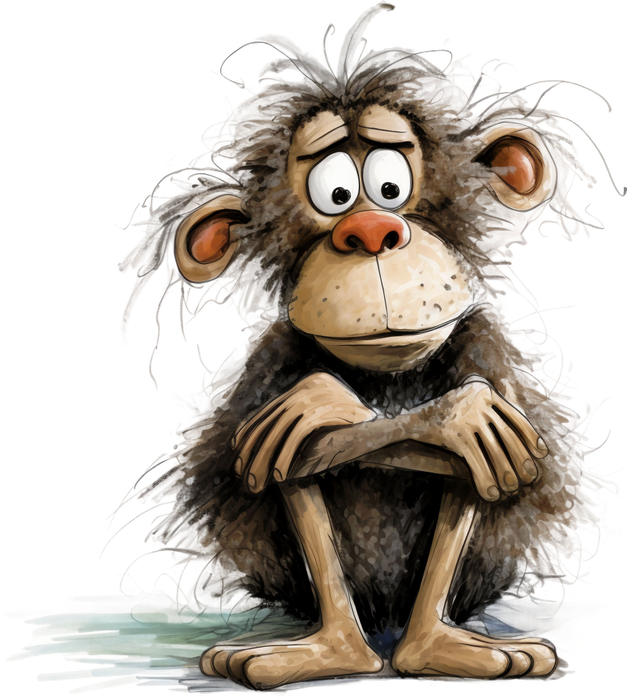 Motivtransfer 5531 Lustiger Affe traurig