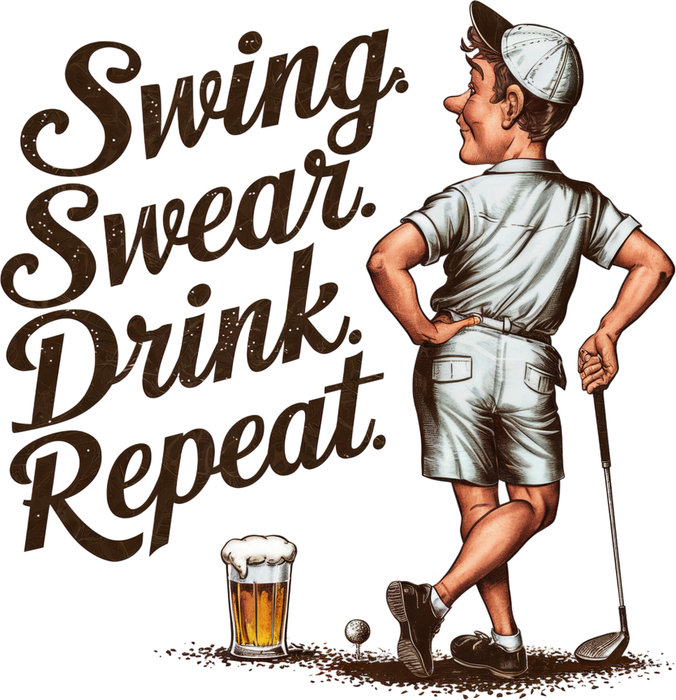 Motivtransfer 5582 Golf Swing swear drink repeat