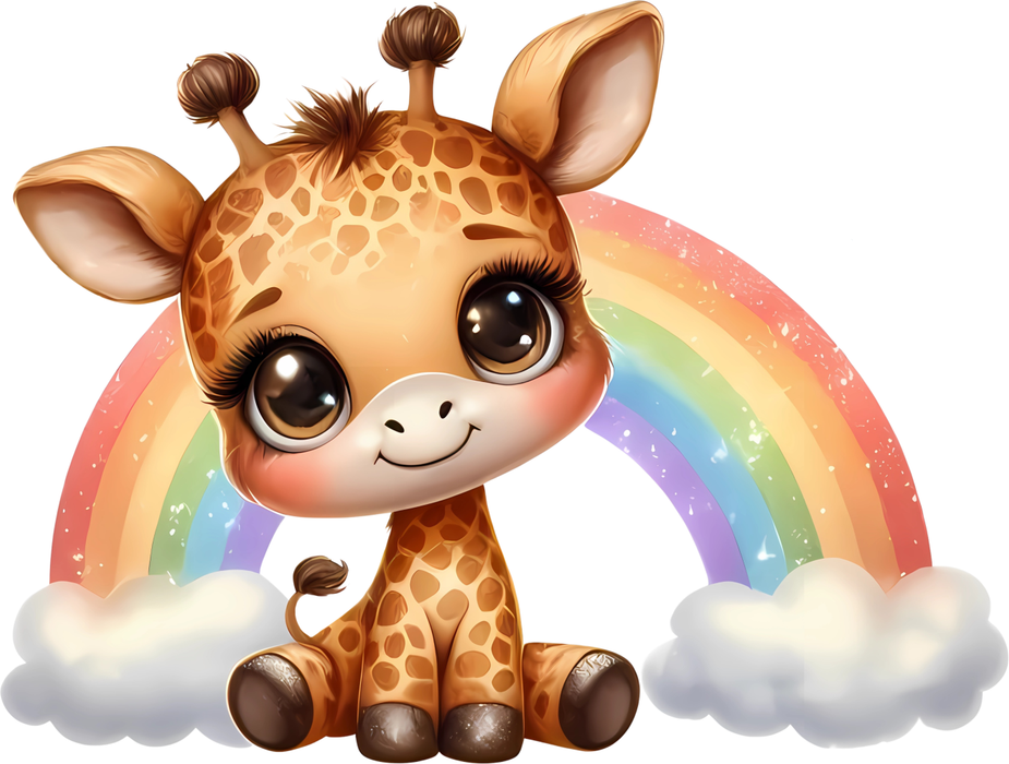 Motivtransfer 5654 Giraffe am Regenbogen