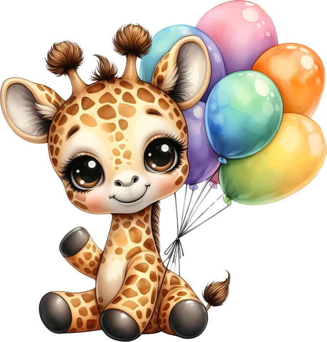 Motivtransfer 5656 Giraffe mit Luftballons