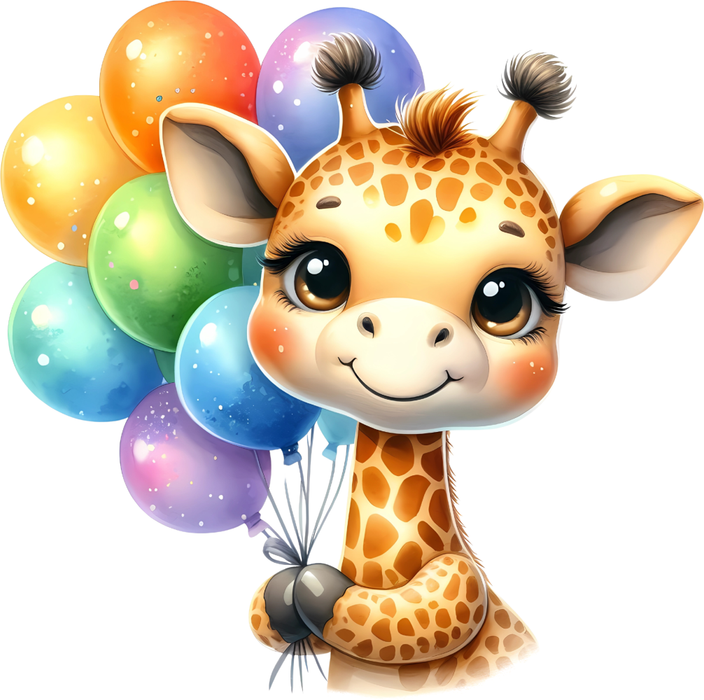 Motivtransfer 5658 Giraffe mit Luftballons
