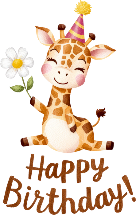 Motivtransfer 5671 Happy Birthday Giraffe