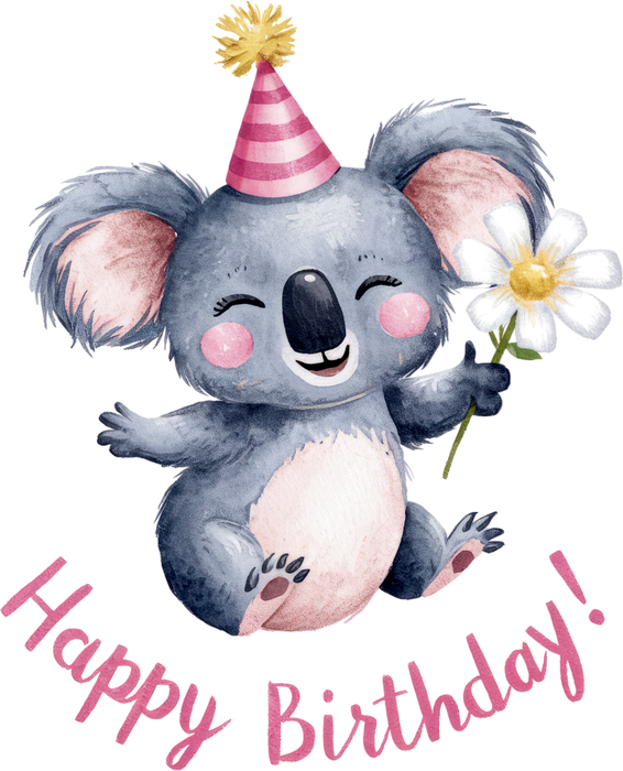Motivtransfer 5672 Happy Birthday Koala