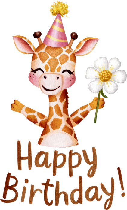 Motivtransfer 5673 Happy Birthday Giraffe