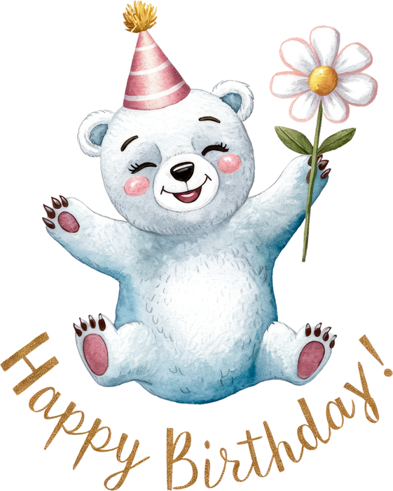 Motivtransfer 5674 Happy Birthday Eisbär
