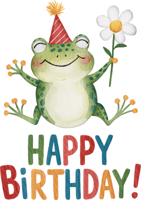 Motivtransfer 5676 Happy Birthday Frosch
