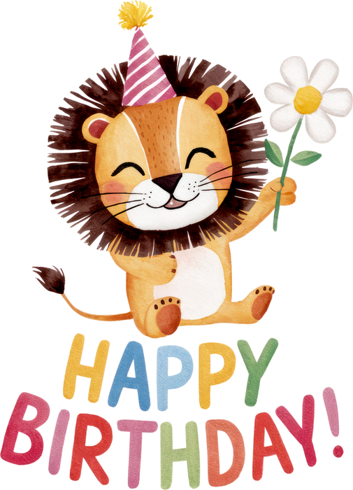 Motivtransfer 5679 Happy Birthday Löwe