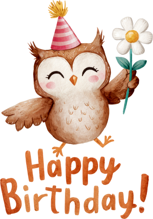 Motivtransfer 5685 Happy Birthday Eule