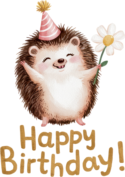 Motivtransfer 5686 Happy Birthday Igel