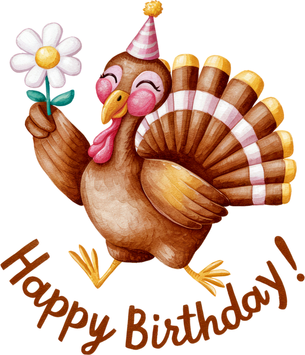 Motivtransfer 5688 Happy Birthday Truthahn