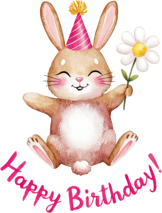Motivtransfer 5693 Happy Birthday Hase