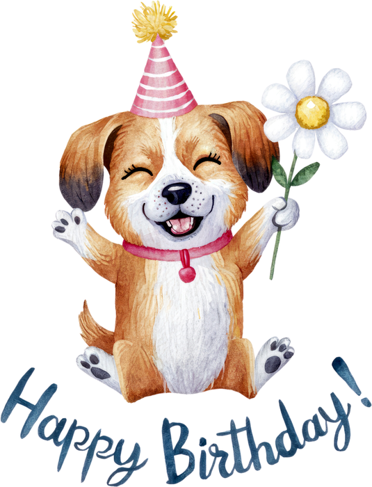 Motivtransfer 5696 Happy Birthday Hund