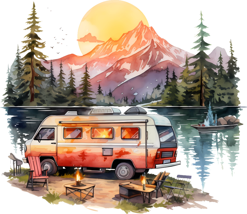 Motivtransfer 5732 Camper in der Abendsonne
