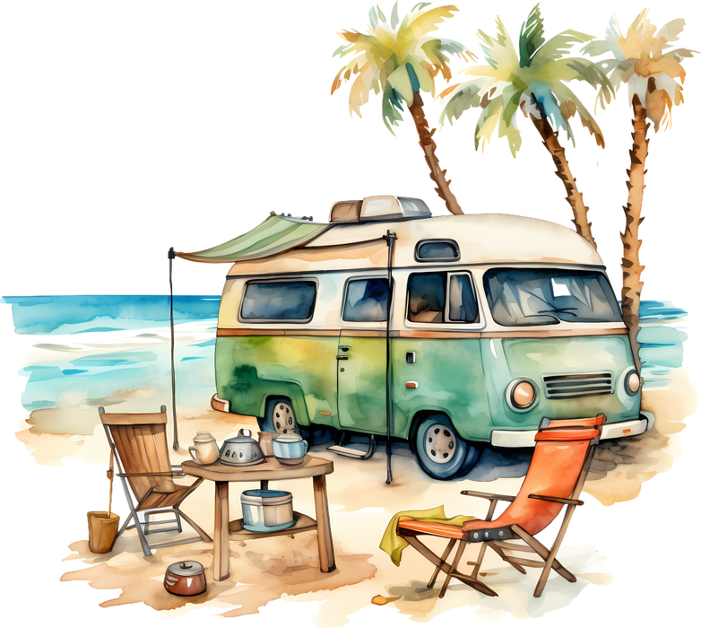 Motivtransfer 5747 Campervan am Strand