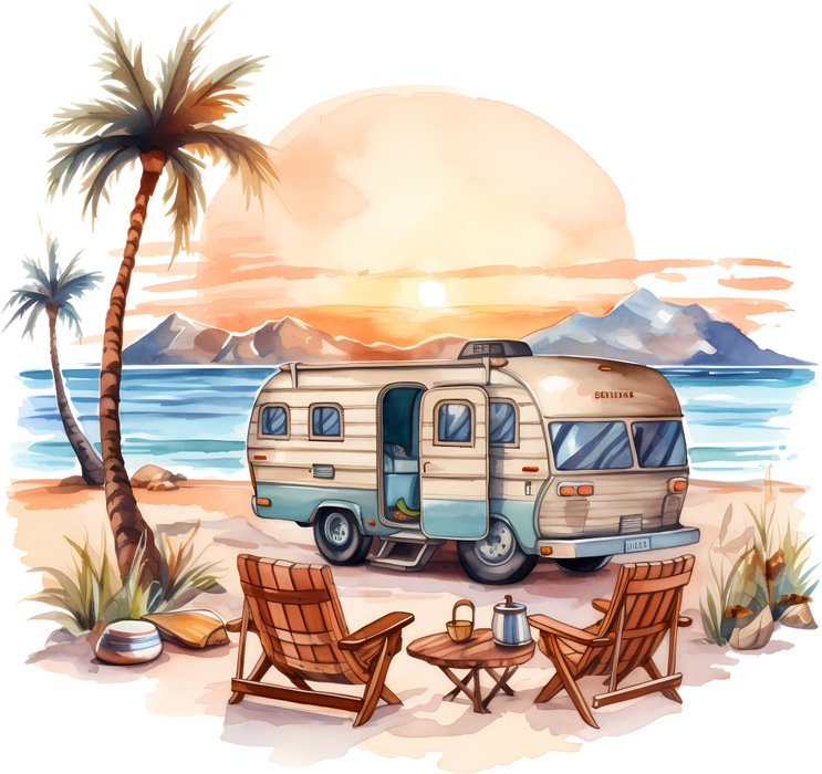 Motivtransfer 5750 Campervan am Strand