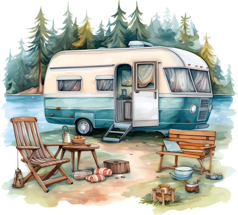 Motivtransfer 5753 Camper im Wald