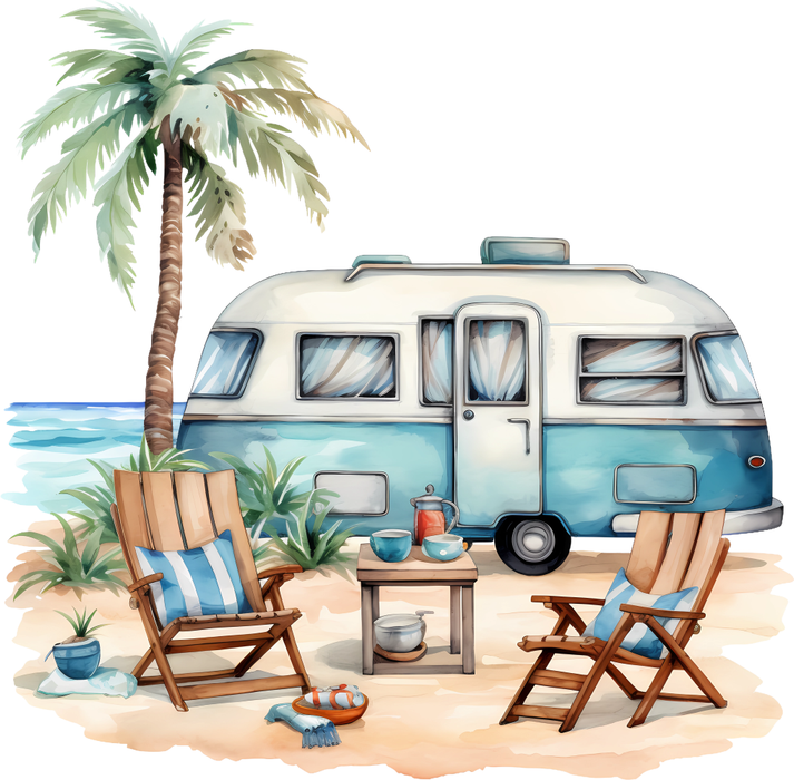 Motivtransfer 5756 Camper am Strand