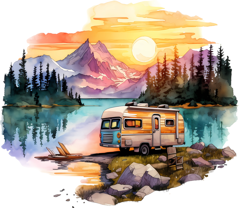 Motivtransfer 5759 Camper in der Abendsonne