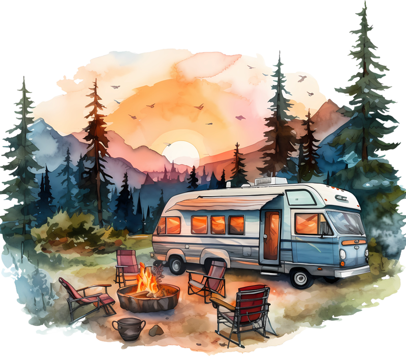 Motivtransfer 5767 Wohnmobil im Wald
