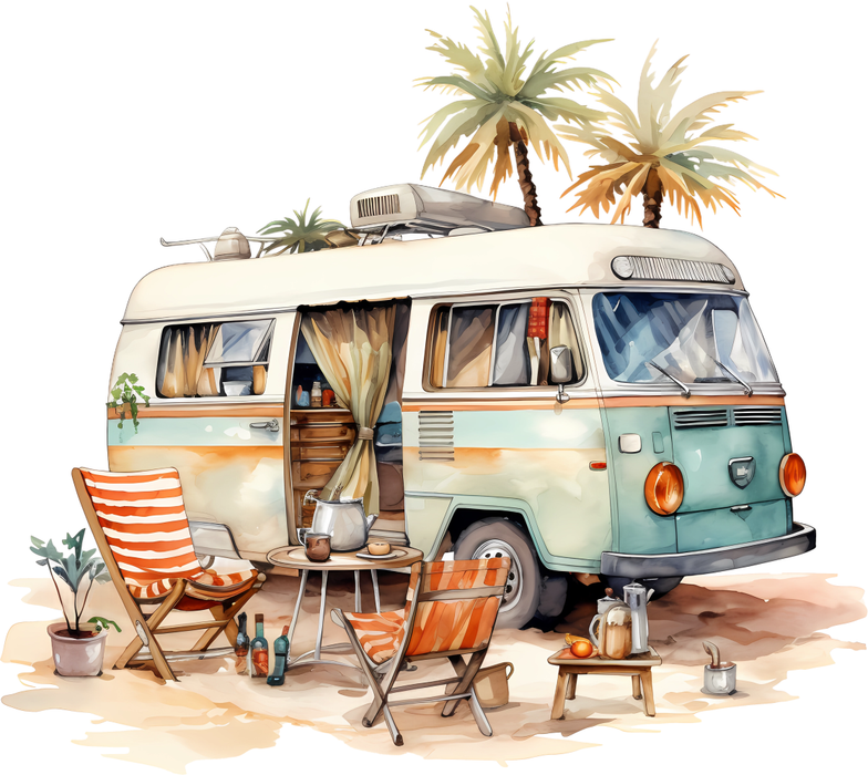 Motivtransfer 5768 Campervan unter Palmen