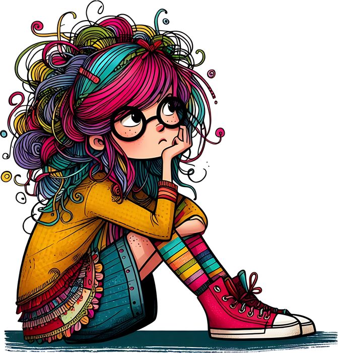 Motivtransfer 5789 Quirliges Mädchen denkt nach