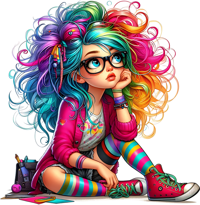 Motivtransfer 5797 Quirliges Mädchen auf dem Boden