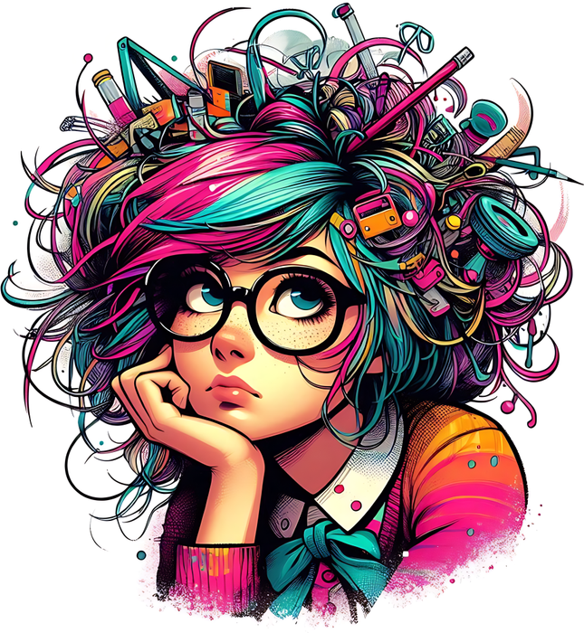 Motivtransfer 5801 Quirliges Mädchen mit wilden Haaren