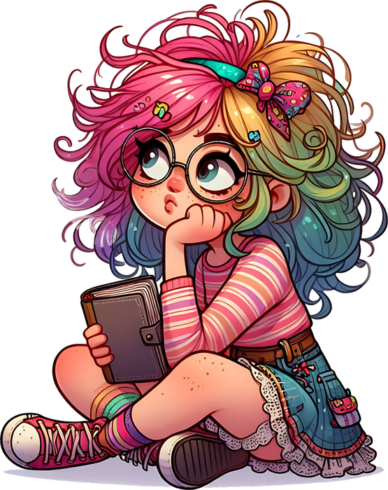 Motivtransfer 5809 Quirliges Mädchen mit Kalender