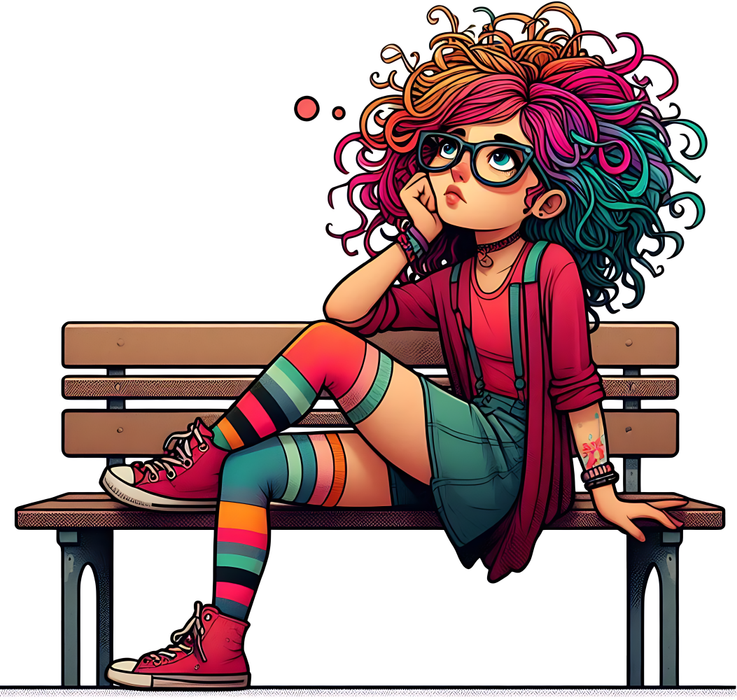 Motivtransfer 5810 Quirliges Mädchen auf der Bank