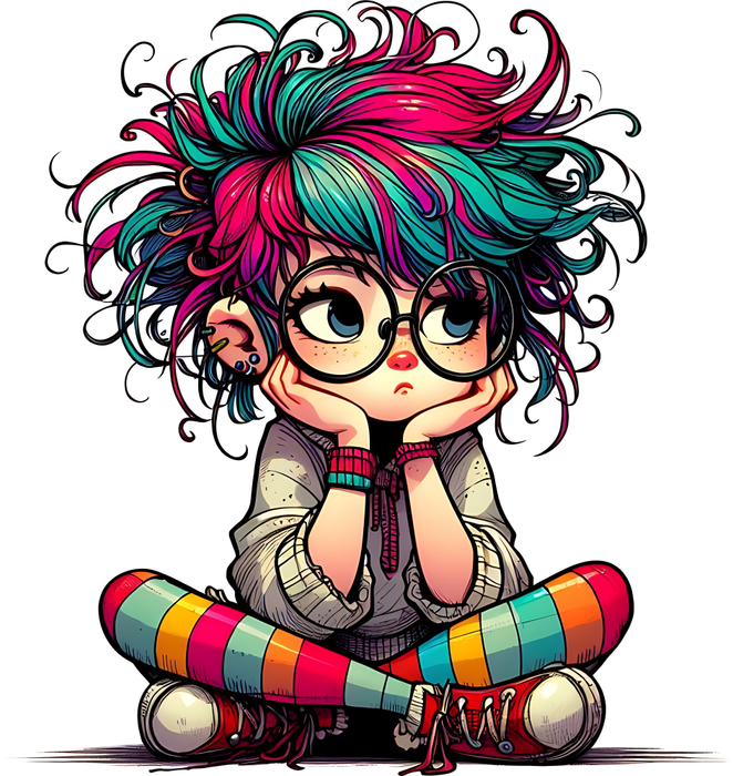 Motivtransfer 5811 Quirliges Mädchen am nachdenken