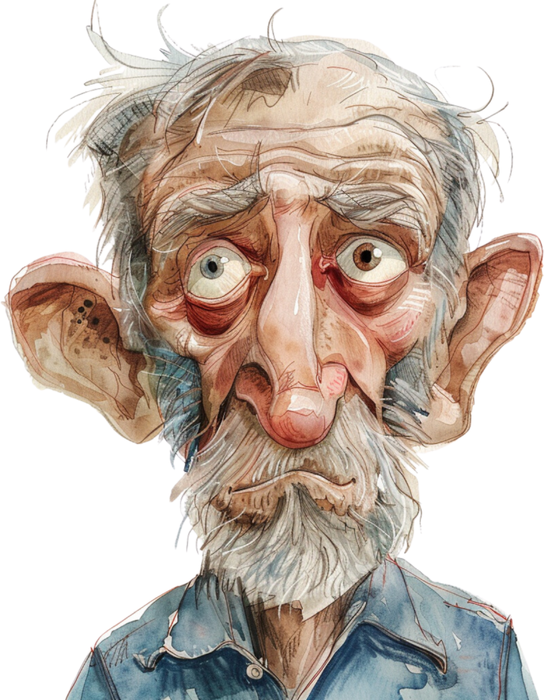 Motivtransfer 5818 Senior mit großen Ohren