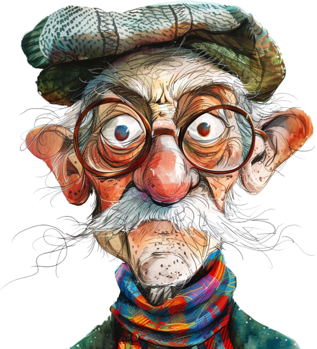 Motivtransfer 5819 Senior mit Mütze