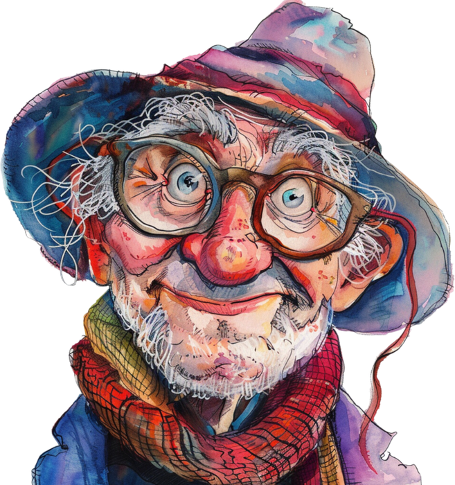 Motivtransfer 5822 Senior mit Hut