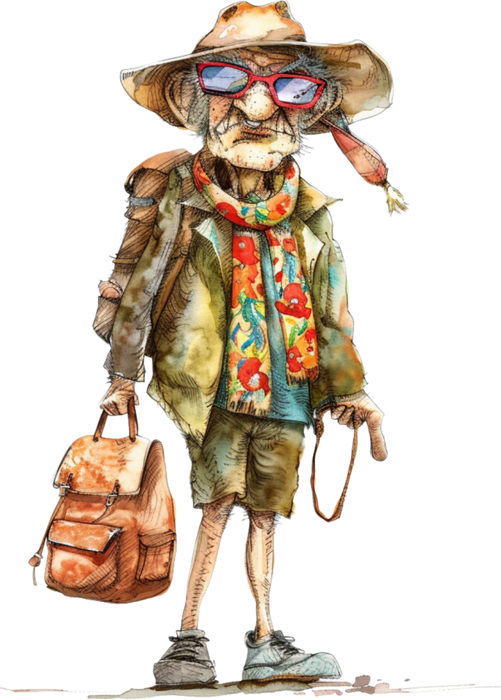 Motivtransfer 5834 Senior im Urlaubslook