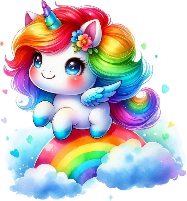 Motivtransfer 5850 Einhorn überm Regenbogen