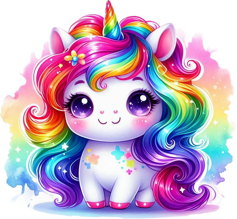 Motivtransfer 5858 Einhorn mit Regenbogensilhouette