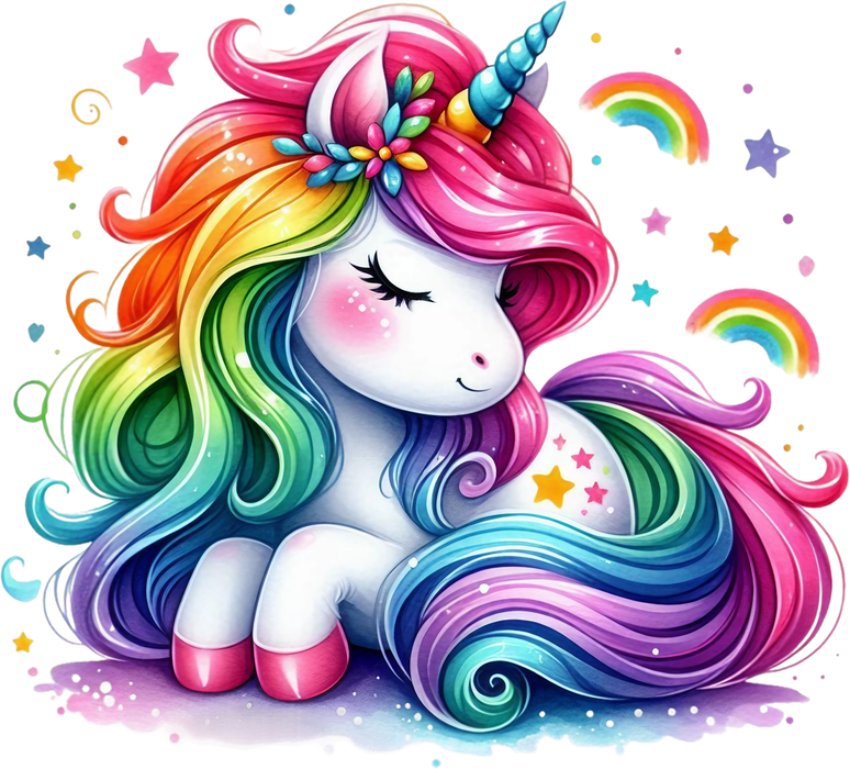 Motivtransfer 5865 Einhorn mit Regenbogen